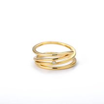 Multilayer Twist Rings For Women Triangular Finger Ring Zircon Crystal S... - $25.00