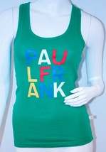 Paul Frank Logo Racer Back Green Tank Top M 100% Cotton Free Shipping - £50.58 GBP