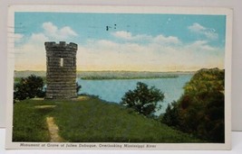 Monument at Grave of Julien Dubuque Overlooking Mississippi River Postca... - £3.10 GBP