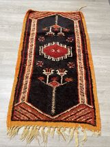 Vintage Turkish Hand Woven Knotted Prayer Rug Orange KG JD - $98.99