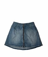 Juniors Rewash Vintage Reunion Full Front Zip Denim Jean Mini Skirt Size... - €12,80 EUR