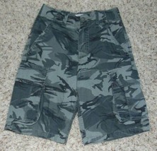 Boys Shorts Cargo Route 66 Green Camouflage Adjustable Waist Flat Front-... - $12.87