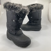 Kamik 6 Black Faux Fur Winter Boots Waterproof Pull-On Made in Canada - $53.41