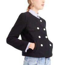 J.Crew Cropped Jacket in Boiled Wool Black Cropped Size XXSmall - $64.34