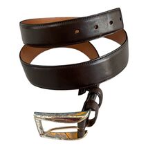 Early 2000s Trafalgar Men’s Size 38 Easton Cortina Leather Belt – Dark B... - $35.10