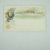 Antique 1893 Worlds Fair Columbian Expo Post Card Naval Battleship Illinois RARE - £31.96 GBP