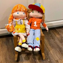 Emotions Doll Toy Boy and Girl Set Cloth Yarn Hair Parsley Co Mattel VTG... - $26.80
