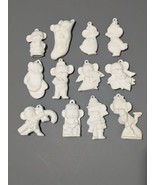 Set of Twelve Christmas Mouse Ornaments Ceramic Bisque Ready to Paint - £13.62 GBP
