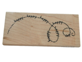 Stampendous Rubber Stamp Happy Swirl Words Sentiment Card Making Crafts - $6.99