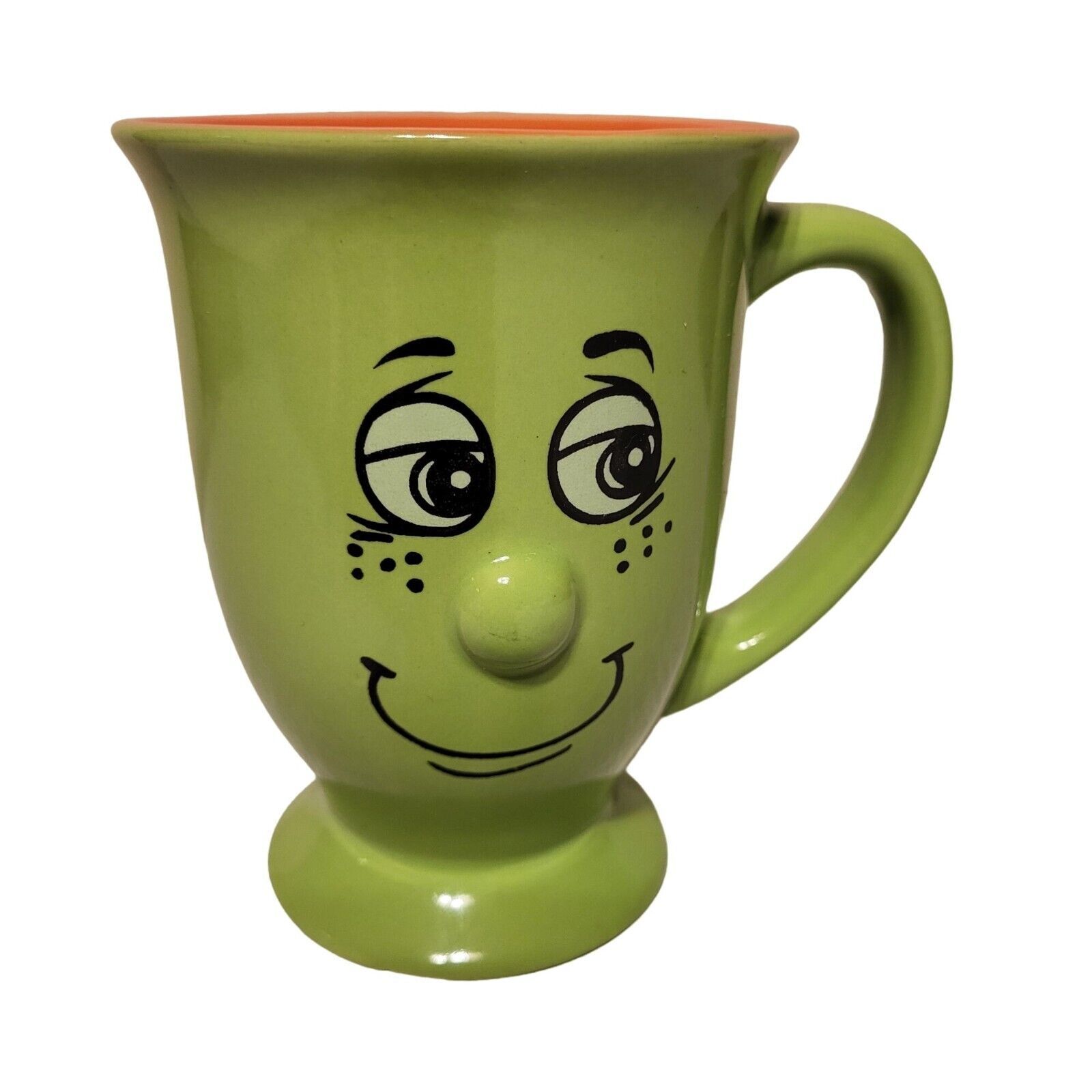Primary image for Vintage Tradewinds Tableware Green Footed Coffee Mug Tea Cup Happy Silly Face