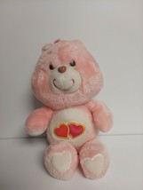 Care Bears Love A Lot Pink Bear Two Hearts 12&#39;&#39; Plush Soft Lovely Stuffed Toy - £10.04 GBP