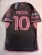 Lionel Messi Inter Miami Leagues Cup Match Slim Black Away Soccer Jersey 2023-24 - £79.09 GBP