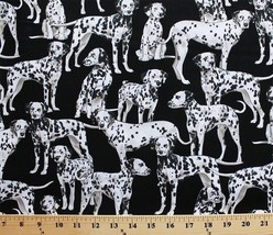 Cotton Dalmatians Dogs Puppies Black Cotton Fabric Print by the Yard D775.43 - £9.80 GBP