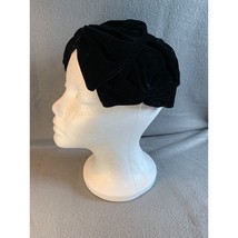 Ladies Black Velvet Layered Hat Vintage - $52.46
