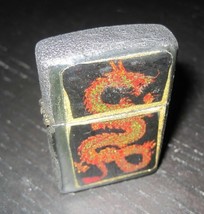 Earth Star Smoking Set Black Crackle Asian Chinese Dragon Flip Top Lighter - £12.58 GBP