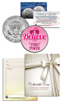 Breast Cancer Awareness Colorized Jfk Half Dollar Coin Believe Hope Pink Power - £6.84 GBP
