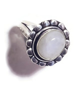 White Rainbow Moonstone Oval Gemstone 925 Silver Overlay Handmade Ring U... - $181.79 MXN