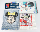 Vintage 90s Disney Mickey Minnie Mouse Lot Apron Napkins Decorative Tabl... - $48.33