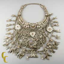 Argento Collana Bavaglino Pendente Fiori Nappe Stars Sole Cuore Pesce Re... - $7,275.16 CAD