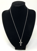 Sterling Silver Cross Necklace 18 in Chain, New - $14.24