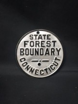 Old 1940s Connecticut State Forest Boundary Government Sign RARE Obsolet... - $93.28