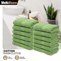 12 Pack Premium 100% Cotton Wash Cloths Set 12&quot;X12&quot; Quick Drying Soft Washcloths - £36.01 GBP