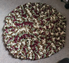 Handmade Crochet Round Rug Multicolor Super Soft Pet Bedding NOT NONSLIP - $18.99