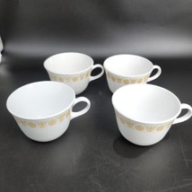 Corelle Coffee Tea Cups Butterfly Gold 4pc Livingware Made in USA More A... - $13.01