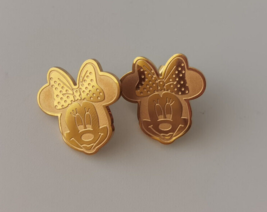 New Pair Of Disney Minnie Mouse Gold Stud Earrings Ears Jewelry Set Mickey - £8.09 GBP