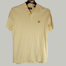 Chaps Polo Shirt Mens Medium Yellow Short Sleeve Buttons - $12.98