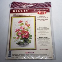 RIOLIS Russian Counted Cross Stitch Kit Geranium1503 8.25&quot; x 11.75&quot; Sealed - $28.95