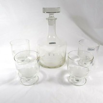 Toscany Decanter and 4 Glasses with Ship Design Hand Blown - £48.19 GBP