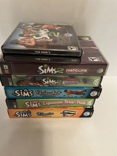Primary image for Lot of 6, The Sims & Sims 2 Expansion Packs PC Windows/Mac