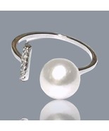 Handmade Natural White 9.2mm Edison Round Cultured Pearl Solid Ring Size 7 - $60.59