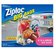 Ziploc Big Bags, Stand &amp; Fill, X-Large, 10 Gallon Size, Box of 4 Bags - $10.95