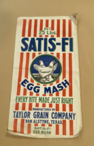 Egg Mash Chicken Cloth Feed Sack 25 lbs Taylor Grain Co Van Alstyne Texas - $24.99