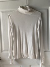 The Limited Womens Size S C Cream  Long Gathered Sleeved Turtleneck Sweater - $5.54