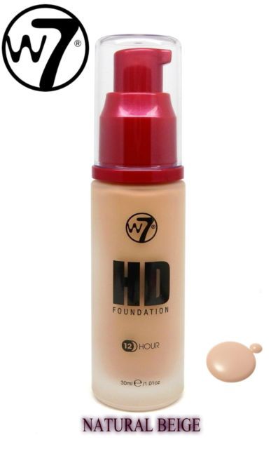 W7 HD Foundation 12 Hour,  HD Foundation, Natural Beige - $12.99