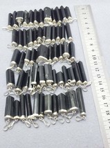 Natural Sterling silver black Tourmaline necklaces pendants long 05 pieces lot - £27.09 GBP