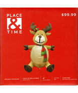 PLACE &amp; TIME 1895-9635 INFLATABLE 4&#39; HAPPY REINDEER - NEW! - €34,48 EUR