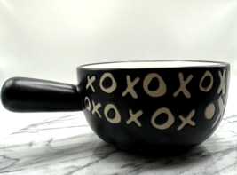 XOXO Soup Mug Bowl With Handle Black White Ceramic Oversized Coffee Cup - $18.80