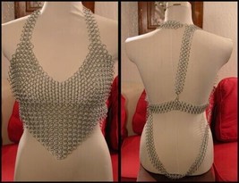 Chainmail Vintage Harness Lingerie Girl Antique Sexy Lady Beach Top X-Ma... - £62.52 GBP