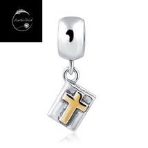 Genuine Sterling Silver 925 Holy Bible God Religious Book Dangle Pendant Charm - £17.63 GBP