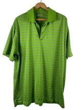 Nike Golf Shirt Size XXL 2XL Green Stripe Short Sleeve Polo Mens - £29.24 GBP