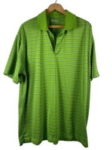 Nike Golf Shirt Size XXL 2XL Green Stripe Short Sleeve Polo Mens - £29.79 GBP