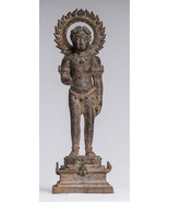 Antigüedad Indonesio Estilo Bronce Javanés Devotee De Estatua Buda - 27c... - $1,889.07