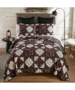 Rustic Log Cabin Star 3-Pc King Quilt Set Pieced Cotton Rustic Lodge Pla... - €151,90 EUR