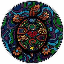 Stained Glass Turtle  Outside Window Sticker  Car Decal  Hippie  - $5.99