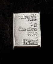 Valcambi 1g .999 Fine Silver Bar - Free USA Shipping - 1 gram - £3.13 GBP