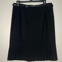 Talbots Size 10 Petite Black Polyester/Viscose/Spandex Skirt w a Pleated Hem - £15.53 GBP